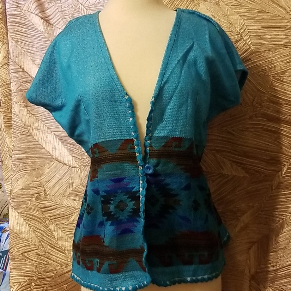 Mexicana peasant jacket blue